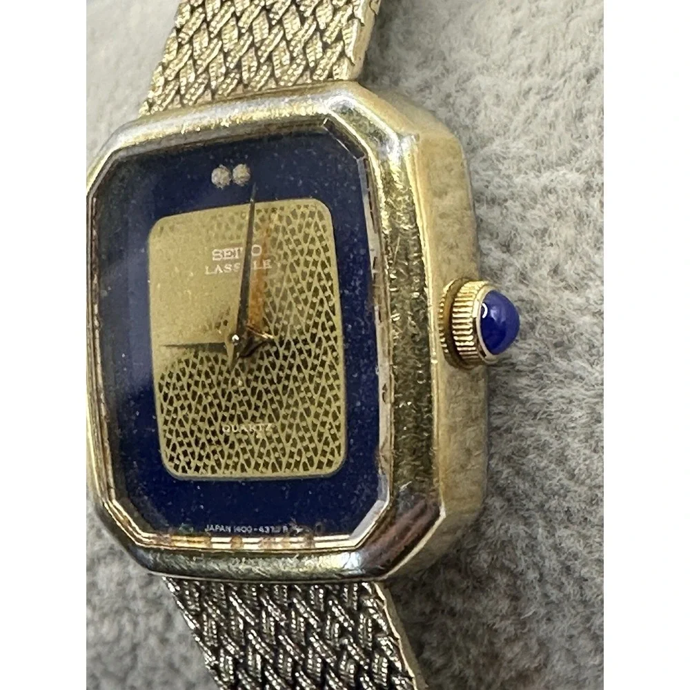 Vintage Lassale Seiko Ladies Dress Watch 1400-6549 New‎ Battery 20MM 7